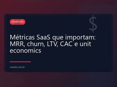 Métricas SaaS que importam: MRR, churn, LTV, CAC e unit economics