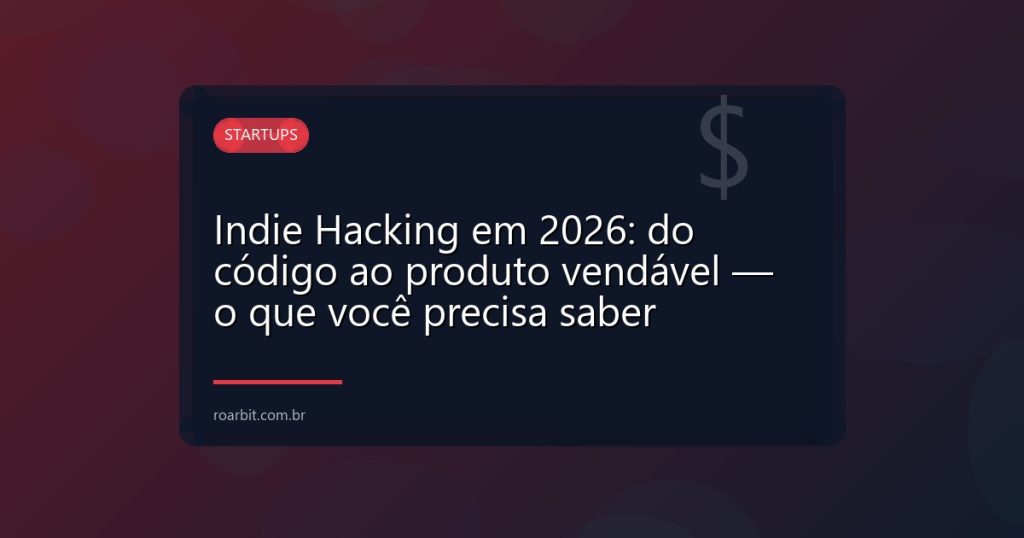 Indie Hacking em 2026: do código ao produto vendável — o que você precisa saber