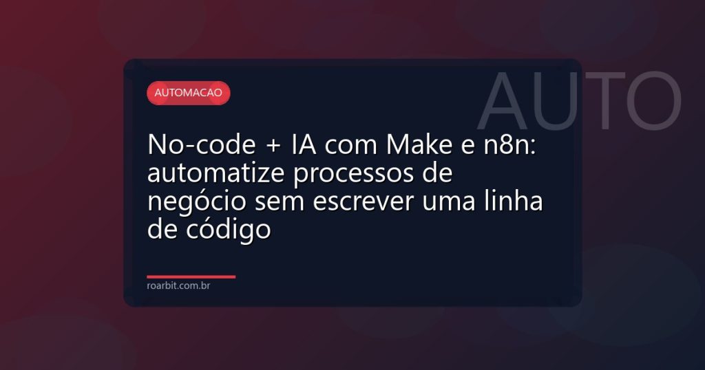No-code + IA com Make e n8n: automatize processos de negócio sem escrever uma linha de código