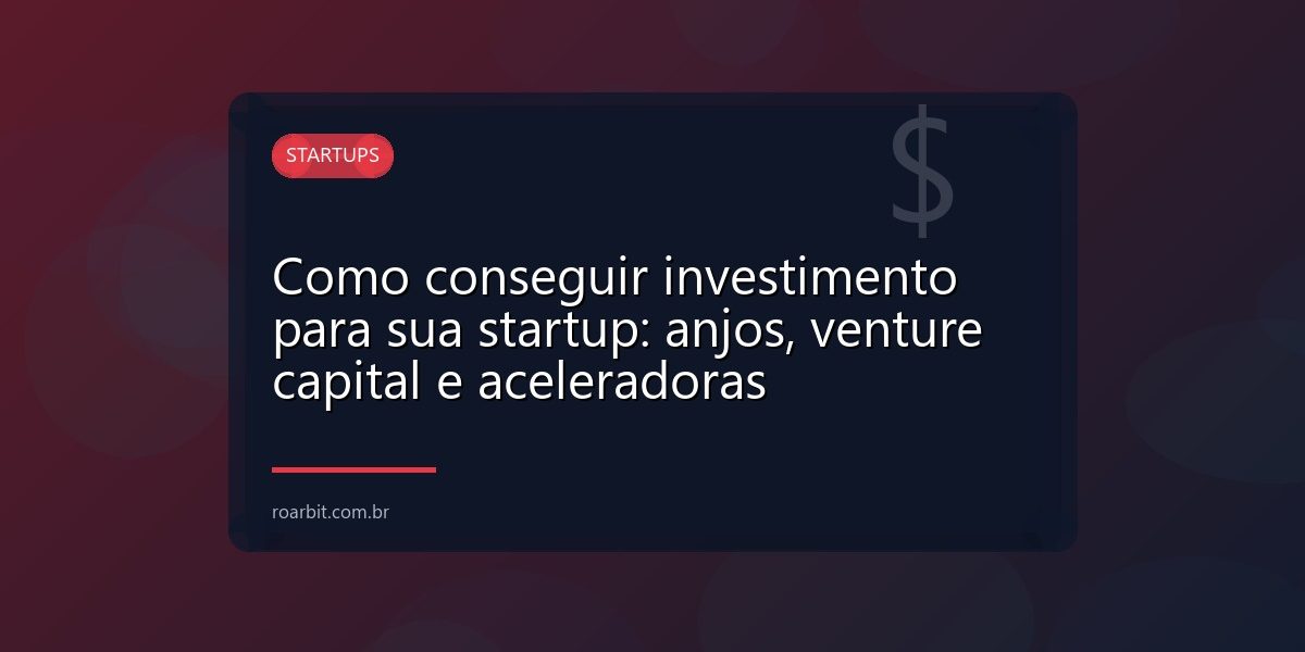 Como conseguir investimento para sua startup: anjos, venture capital e aceleradoras