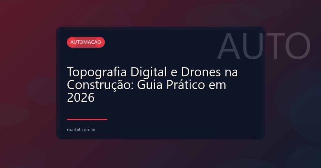 Topografia Digital e Drones na Construção: Guia Prático em 2026