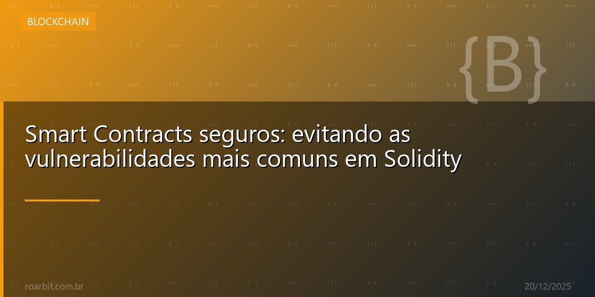 Smart Contracts seguros: evitando as vulnerabilidades mais comuns em Solidity