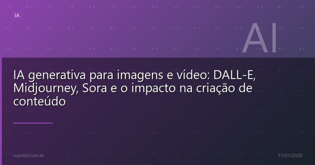 IA generativa para imagens e vídeo: DALL-E, Midjourney, Sora e o impacto na criação de conteúdo