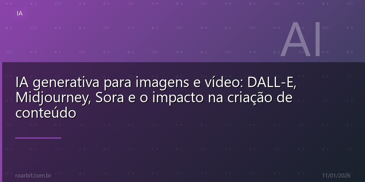 IA generativa para imagens e vídeo: DALL-E, Midjourney, Sora e o impacto na criação de conteúdo