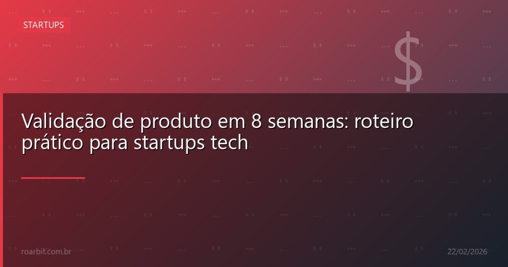 Validação de produto em 8 semanas: roteiro prático para startups tech