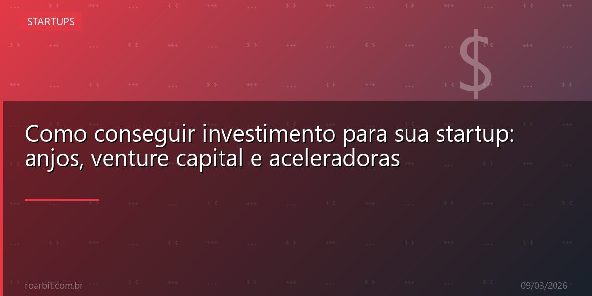 Como conseguir investimento para sua startup: anjos, venture capital e aceleradoras