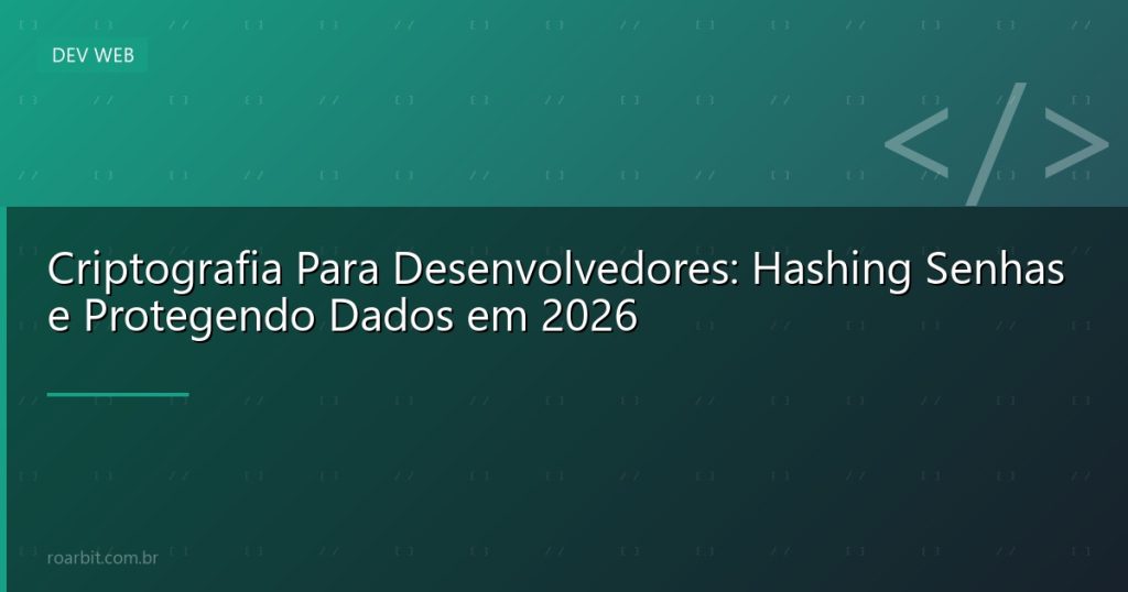 Criptografia Para Desenvolvedores: Hashing Senhas e Protegendo Dados em 2026