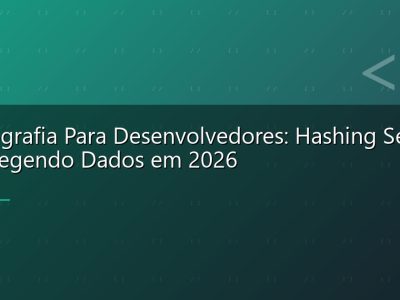 Criptografia Para Desenvolvedores: Hashing Senhas e Protegendo Dados em 2026