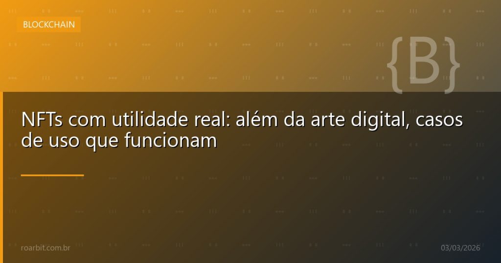 NFTs com utilidade real: além da arte digital, casos de uso que funcionam