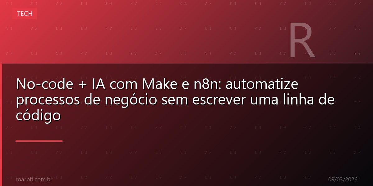 No-code + IA com Make e n8n: automatize processos de negócio sem escrever uma linha de código