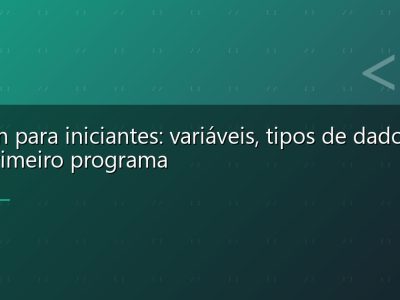 Python para iniciantes: variáveis, tipos de dados e seu primeiro programa