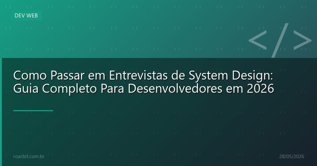 Como Passar em Entrevistas de System Design: Guia Completo Para Desenvolvedores em 2026