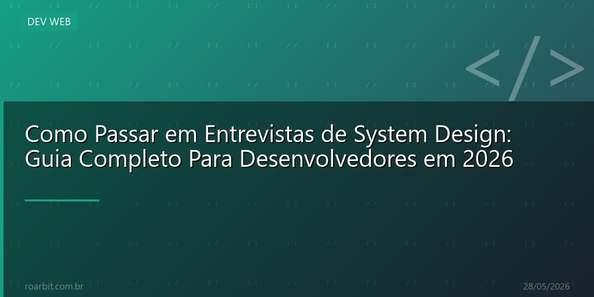 Como Passar em Entrevistas de System Design: Guia Completo Para Desenvolvedores em 2026