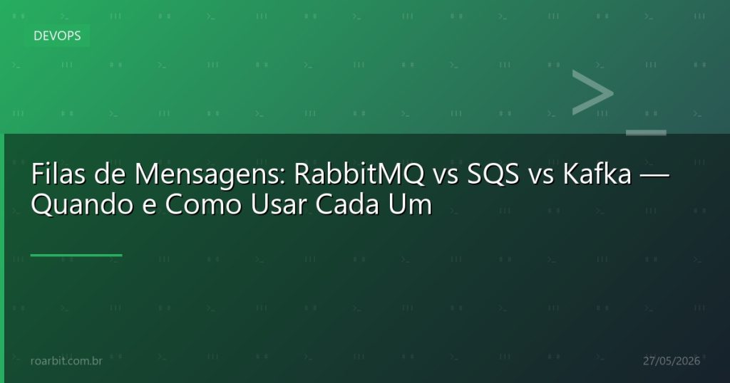 Filas de Mensagens: RabbitMQ vs SQS vs Kafka — Quando e Como Usar Cada Um